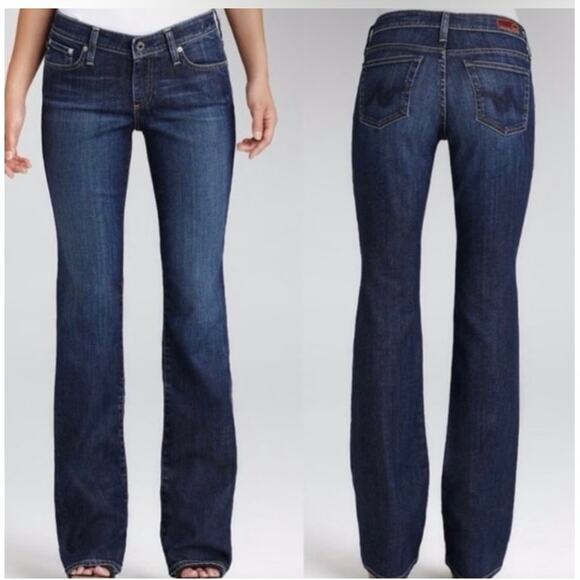 AG Adriano Goldschmied 27/28 The Jessie Curvy Boot Fit Low Rise Jeans Dark Wash - Picture 1 of 16